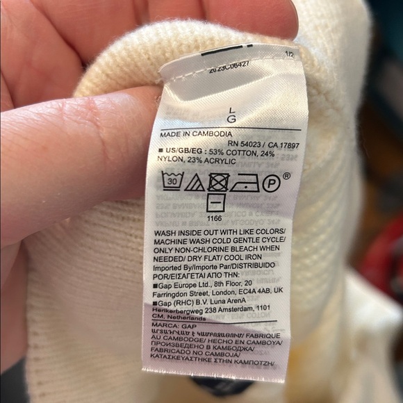 Gap CashSoft Cable-Knit Sweater Pants size Large cream beige relaxed fit - Picture 9 of 10